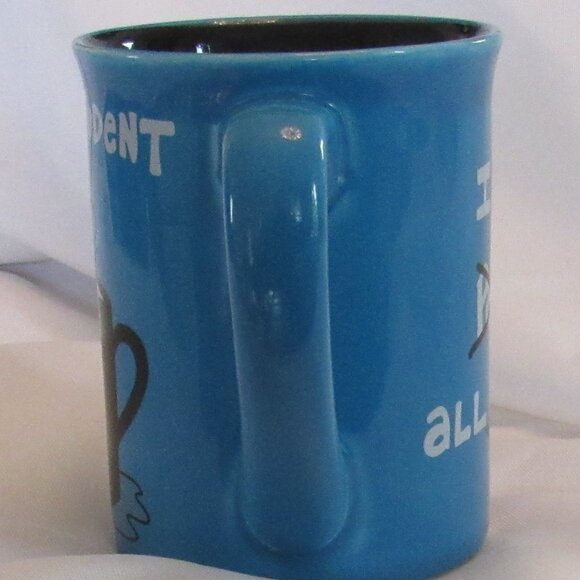 Laurie Veasey Blue Mug Serious Student Drink Under Table Coffee Study All Night - Picture 4 of 6